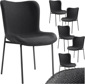 tectake Esszimmerstuhl Polsterstuhl Tessa (Set, 6 St), Bequeme Polsterung dank hochdichter Schaumstofffüllung