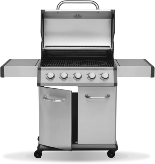 Justus "Geras" Gasgrill, 4+1 Brenner, silber / schwarz, 112 x 57 x 141 cm