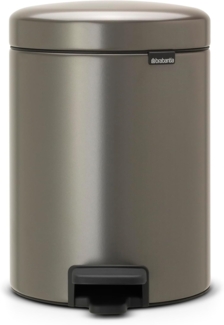 Brabantia Newicon Treteimer, Mülleimer, Abfalleimer, Platinum, 5 L, 112683