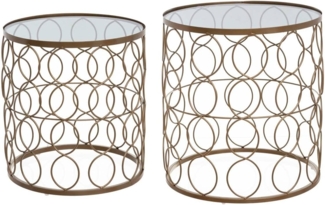 Atmosphera - Set aus 2 Beistelltischen aus Metall - Gold