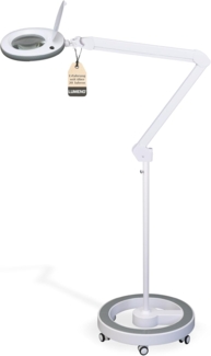 Lumeno Lupenlampe 721X LED-Lupenleuchte, 127 mm Echtglaslinse, LED fest integriert, Kaltweiß, 6500 K