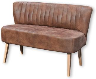 Diningsofa Markus / Marcel , Echtholz, Mikrofaser , Braun , 141 x 87 x 69 cm
