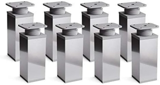 sossai® Möbelfuß Design-Möbelfüße, 4er & 8er Set, höhenverstellbar MFV1, Farbe: Chrom, (8-St), Farbe: Chrom