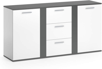 Vicco Kommode Anthrazit 155 x 80 cm mit Schubladen, Novelli