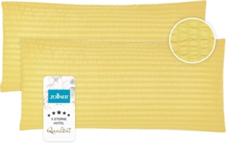 ZOLLNER Kissenbezug, (2 Stück), 40x80 cm, 100% Baumwolle, vom Hotelwäschespezalisten, Seersucker