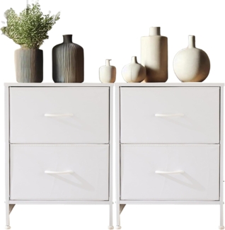 DUMOS Kommode für Schlafzimmer mit Stoffschubladen hohe Organizer für Kleidung Schrank Kinderzimmer Aufbewahrungsturm mit Schrank Metallrahmen Holzplatte leichte