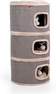 Canadian Cat Company Kratztonne Kratzbaum Tony, Kratztonne mit Kratzteppich, beige, ca. 45 x 45 x 90 cm