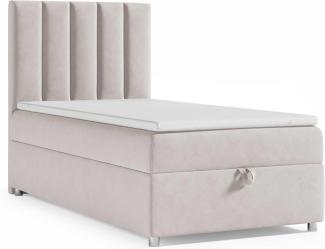 Best for Home Boxspringbett K10 SINGLE mit Bettkasten (Creme 90x200)