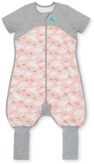 Love To Dream Schlafsack mit Füßen, 12-24 Monate, idealer Stoff für milde Temperaturen (18-24°C), statt Bettdecke, Schlafanzug Baby Winter, Babyschlafsack, Rosa