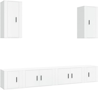 vidaXL 6-tlg. TV-Schrank-Set Weiß Holzwerkstoff 3188686
