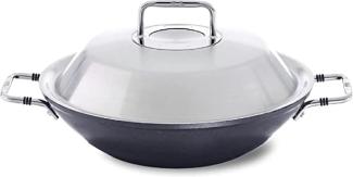 Fissler Adamant Wok mit Metalldeckel, Pfanne, Kochgeschirr, Aluminium, Anthrazit, 31 cm, 056 805 31 000 0