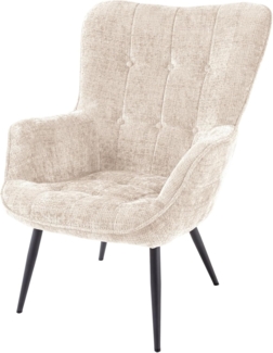 riess-ambiente Sessel SCANDINAVIA champagner/schwarz -Chenille, Metall, Armlehne, gepolstert (Einzelartikel, 1-St), bequemer Lesesessel - ideal für Wohnzimmer, Gästezimmer & Schlafzimmer