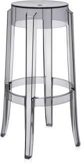 Kartell Charles Ghost, Hocker Large, H. 75 cm, Fumè, 2er-Satz