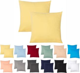 Livessa 2er Set Kissenbezug 60x60 aus%100 Baumwolle Jersey Stoff - Verdeckter Reißverschluss, Kopfkissenbezug 60x60 cm, Kissenhülle, Ultra weich und atmungsaktiv, Oeko-Tex Zertifiziert