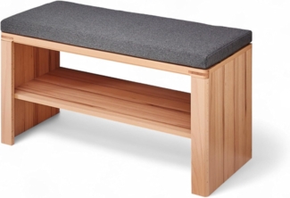 Stella Trading Nature ONE Garderobenschrank mit Spiegel in Kernbuche Teil-massiv FSC-Zertifiziert - Flurgarderoben Schrank mit viel Stauraum - 74 x 201 x 40 cm (B/H/T)