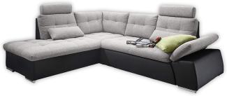 Bega Ecksofa links JAKARTA mit Schlaffunktion schwarz silver