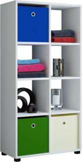 VCM 'Benas' Regal, weiß, für 8 Stoffboxen