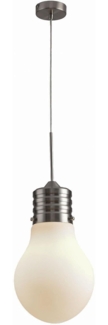 Pendelleuchte BILLA 20488 Ø25CM Nickel, Glas mattweiß