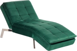 Chaiselongue Samtstoff smaragdgrün verstellbar LOIRET
