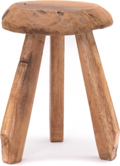 Hocker Heidi Mahagoni Massivholz, rund naturfarben