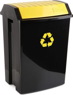 TATAY Abfalleimer Recycling, 50 Liter Kunststoff 40 x 33. 5 x 57,5 cm schwarz-gelb