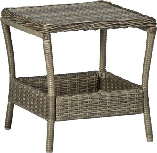 vidaXL Gartentisch Braun 45x45x46,5 cm Poly Rattan 313308