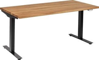 Kare Design Office Symphony Eiche Schwarz 160x80 cm, Elektrisch Schreibtisch mit Doppelmotor, Stufenlos höhenverstellbares Tischgestell inkl. Tischplatte, Steh-Sitz PultTisch, Holz, Braun