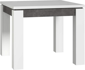 FORTE Brugia Esstisch ausziehbar, Holzwerkstoff, Grau/Weiß, 90 x 75,9 x 90,4 cm