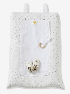VERTBAUDET Bezug für Wickelunterlage,Hase" weiß bedruckt ONE SIZE