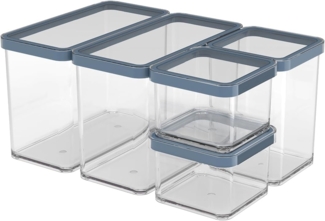 Rotho Loft Set Vorratsdosen 5 tlg. LOFT, Kunststoff (PP) BPA-frei, transparent, (32.3 x 22.3 x 16.6 cm)