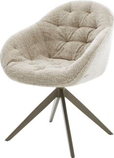 Drehstuhl Gaio-Flex Webstoff Soft Beige Kreuzgestell breit Effektfinish Titan 360° drehbar Wippfunktion