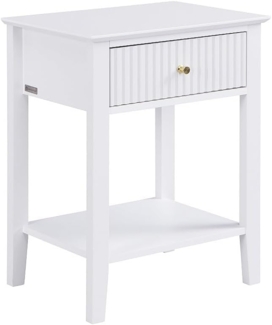 Vente-unique - Nachttisch 1 Schublade & 1 Ablage – MDF – Weiß – NIRIVA