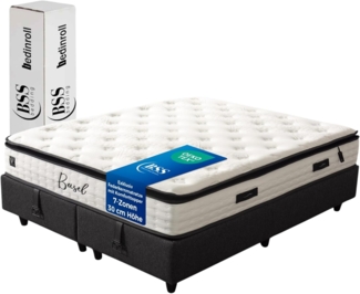 Taschenfederkernmatratze, BSS Bedding, Basel, Matratze mit Topper, Höhe 30cm, H3 (Mittelfest), Pointhome, Hyper & Extra Komfort Schaum, Komfortschicht, Einseitige Matratze