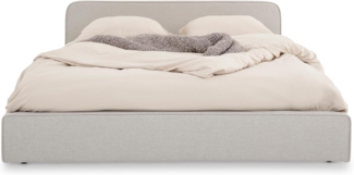 IDIMEX Polsterbett MARINI, Bett 140x200 cm mit Lattenrost Doppelbett mit Kopfteil Stoffbezug grau