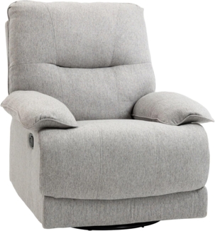 HOMCOM Relaxsessel Recliner Sessel, Stoff Recliner Stuhl mit Beinauflage (Fernsehsessel, 1-St, Liegesessel), für Wohnzimmer, Hellgrau