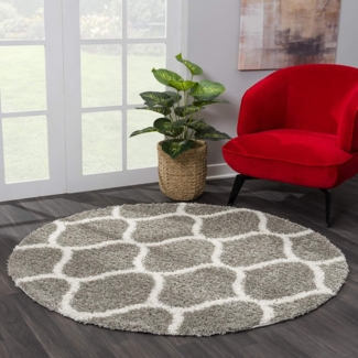 Sanat Hochflor-Teppich Madrid, rund, Höhe: 30 mm, Wohnzimmer, Langflor, Shaggy Teppich