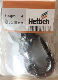 Hettich Kleiderhaken für Schrankrohre Kunststoff, verchromt, 4 Stück