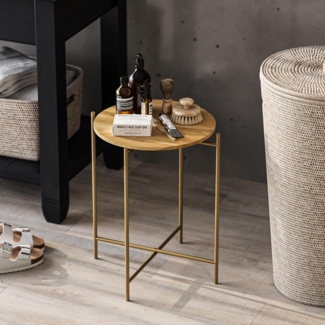 Couchtisch, 'SHB-004', 56 x 46 x 46, Gold, Natürlich