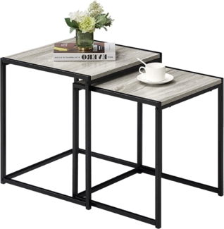Vida Designs Brooklyn Beistelltische, Holzwerkstoff, Grau, Nest of 2 Tables