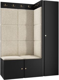 Garderoben-Set Kirtan Slim IX (Farbe: Schwarz, Abriamo 03)