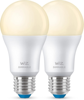 WiZ LED Energiespar Glühbirnen 2er Pack E27 WiFi steuerbar 60W warmweiß