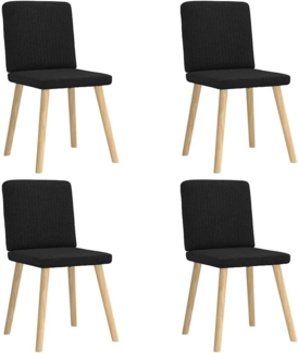 vidaXL Esszimmerstühle 4 Stk. Schwarz Stoff 3315299