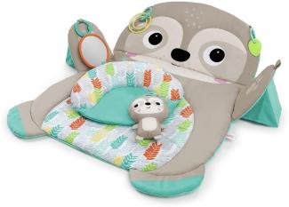 Bright Starts, Tummy Time Prop & Play Oversized Baby Activity Gym, Large Playmat, 4 Removable Toys and Support Cushion, Machine Washable, Easy to Store, Age Newborn and up, Sloth