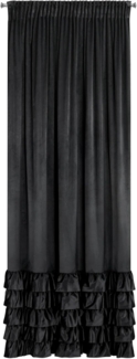 Vorhang DANI mit Rüsche Velours Samtvorhänge schwarz 140x270 cm Kräuselband