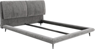 Polsterbettgestell Cusino 140x200 cm Mikrofaser Grau