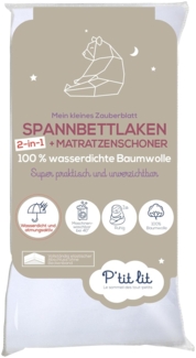 P'tit Lit Bettlaken Magique 2-in-1, 70x140 cm, Weiß