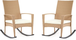 Mondeer Rattanstuhl Schaukelstuhl (2 St), 2 St PE-Rattan Ergonomischem Design für Garten Balkon