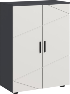Kleankin Badkommode Badezimmerschrank Beistellschrank mit Doppeltür, Verstellbar Ablagen (Badschrank, 1 St, Aufbewahrungsschrank), für Wohnzimmer 60 x 30 x 82 cm Grau