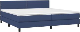 vidaXL Boxspringbett mit Matratze Blau 200x200 cm Stoff, Härtegrad: H2 [3140007]