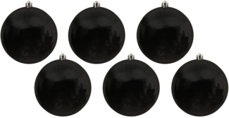 Große Christbaumkugeln Schwarz 6 Stück wetter- & bruchfest Weihnachten 14cm